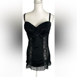 Chic Black Lace Slip Dress